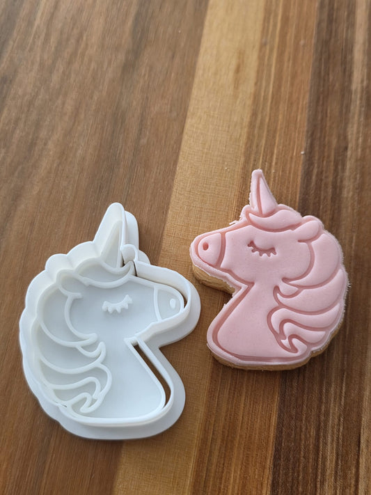 Unicorn cookie cutter & stamp