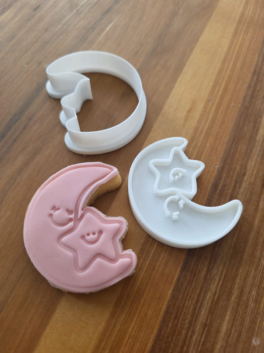 Moon & star cookie cutter & stamp